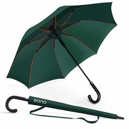 Eono Umbrella, Men's, Women's, One-Touch Umbrella, Durable, Water Repellent, Wind Resistant, Teflon Treatment, 210T High Strength Fiberglass, Lightweight, Large, 51.2 inches (130 cm), Rainy Season, Rain or Shine, Storage Pouch Included - green