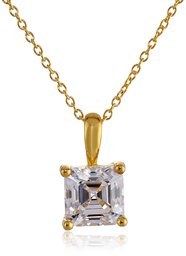 [Find] Amazon Collection K Gold Plated Sterling Silver 8 mm Red Glacier Cubic Zirconia Pendant Necklace