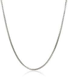 Sterling Silver Italian 0.8 mm Diamond Cut Box Chain Necklace, 18