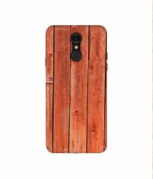 Amazon Brand - Solimo Designer Wooden Door 3D Printed Hard Back Case Mobile Cover for LG Q7