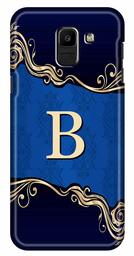 Amazon Brand - Solimo Designer Blue Pattern Alphabet-B 3D Printed Hard Back Case Mobile Cover for Samsung Galaxy J6