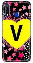 Amazon Brand - Solimo Designer Heart Pattern Alphabet-V 3D Printed Hard Back Case Mobile Cover for Vivo Y19 / Vivo U20