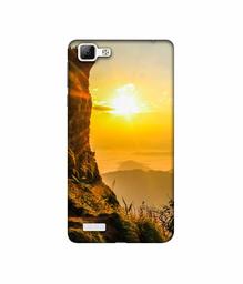 Amazon Brand - Solimo Designer Mountan Side Sun View 3D Printed Hard Back Case Mobile Cover for Vivo V1