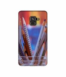 Amazon Brand - Solimo Designer Pencile 3D Printed Hard Back Case Mobile Cover for Samsung Galaxy A8 Plus