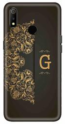 Amazon Brand - Solimo Designer Black Pattern Alphabet-G 3D Printed Hard Back Case Mobile Cover for Realme 3 / Realme 3i