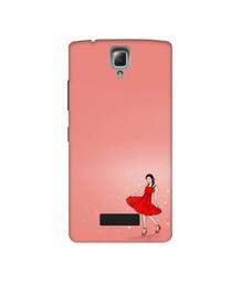 Amazon Brand - Solimo Designer Red Dress Lady 3D Printed Hard Back Case Mobile Cover for Lenovo A2010