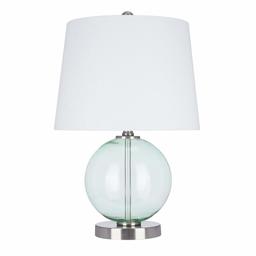 Amazon Brand – Ravenna Home Contemporary Spherical Glass Table Lamp, LED Bulb Included, 21.25