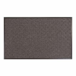 AmazonBasics Molded Carpet & Rubber Commercial Scraper Entrance Mat Parquet Pattern 3x5 Charcoal