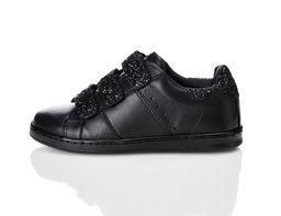 RED WAGON Girls' Glitter Velcro Strap Trainers Black (Black With Black Sequins) 6 UK (39 EU)