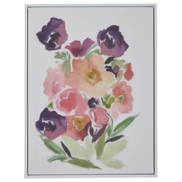 Amazon Brand – Stone & Beam Modern Purple Floral Print, White Frame, 31.75