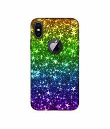 Amazon Brand - Solimo Designer Multicolor Stars 3D Printed Hard Back Case Mobile Cover for Apple iPhone X (Logo Cut)