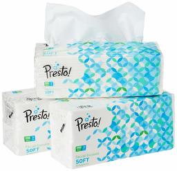 Amazon Brand - Presto! 2 Ply Facial Tissue Soft Pack - 200 Pulls (Pack of 3)