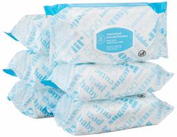 Amazon Elements Baby Wipes, Unscented, 480 Count, Flip-Top Packs