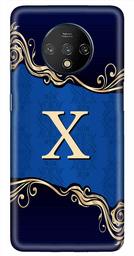 Amazon Brand - Solimo Designer Blue Pattern Alphabet-X 3D Printed Hard Back Case Mobile Cover for OnePlus 7T