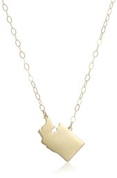 10k Yellow Gold Washington State Pendant Necklace, 16