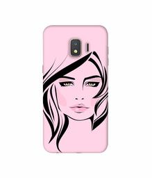 Amazon Brand - Solimo Designer Pink Lady Pattern 3D Printed Hard Back Case Mobile Cover for Samsung Galaxy J2 Core