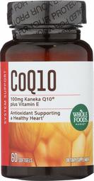 Whole Foods Market, CoQ10 100mg plus Vitamin E, 60 ct