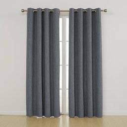 UMI by Amazon Window Treatment Decorative Thermal Insulated Eyelet Room Darkening Curtains for Bedroom with Coating Back Layer 55 x 94 Inch Light Grey Two Panels