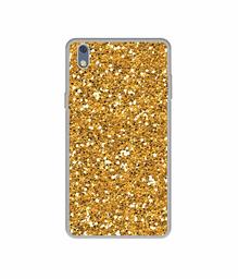 Amazon Brand - Solimo Designer Golden Sparkle UV Printed Soft Back Case Mobile Cover for Lyf Water 8