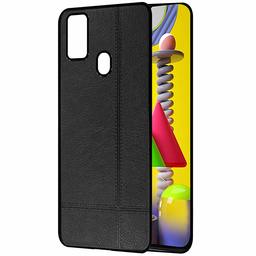 Amazon Brand - Solimo Leather Mobile Cover (Soft & Flexible Back case), for Samsung Galaxy M31 (Black)