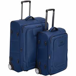 AmazonBasics Premium Softside Suitcase 2-Piece Set - 22/26-Inch, Blue