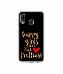 Amazon Brand - Solimo Designer Happy Girls are The Prettiest UV Printed Soft Back Case Mobile Cover for Samsung Galaxy A20