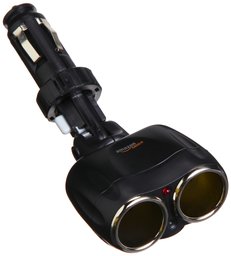 AmazonBasics Dual-Port Swivel Cigarette Lighter Adaptor in Black