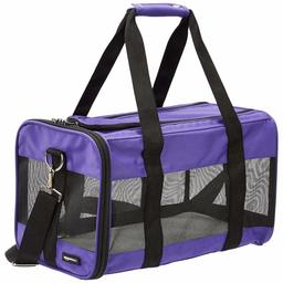 AmazonBasics Soft-Sided Pet Travel Carrier - Purple, Medium