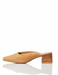 Amazon Brand - find. Women's Mule Closed Toe Heels, Brown (Caramel), 7 UK