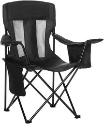 AmazonBasics Camping Chair with Cooler, Black (Mesh)