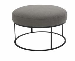 Amazon Brand – Rivet Revere Round Upholstered Iron-Framed Ottoman, 30.3