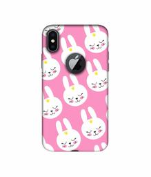 Amazon Brand - Solimo Designer Rabbit Pattern 3D Printed Hard Back Case Mobile Cover for Apple iPhone X (Logo Cut)