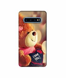 Amazon Brand - Solimo Designer Teddy Bear 3D Printed Hard Back Case Mobile Cover for Samsung Galaxy S10 Plus