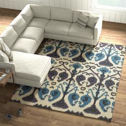 Amazon Brand – Stone & Beam Contemporary Ikat Inspired Wool Area Rug, 8' x 10' 6