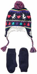 Spotted Zebra Girls' Toddler Hat Scarf Mittens Gloves Cold Weather Accessories, Unicorn Fairisle Set, 4T