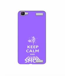 Amazon Brand - Solimo Designer Keep Calm and Shop 3D Printed Hard Back Case Mobile Cover for Vivo V1 Max