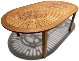 Strathwood Whidbey Teak Dining Table with Double Lazy Susan