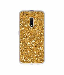 Amazon Brand - Solimo Designer Golden Sparkle UV Printed Soft Back Case Mobile Cover for Realme X