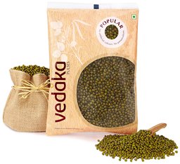 Amazon Brand - Vedaka Popular Green Moong Whole, 1kg