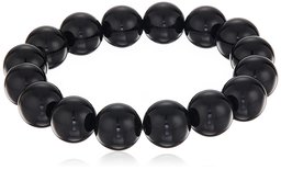 stretch smooth round 12mm black onyx 7.5