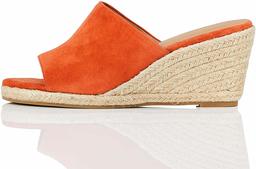 find. Women's Mule Wedge Leather Open Toe Heels, Braun Terracotta, 2