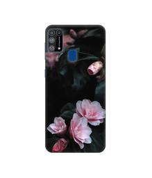 Amazon Brand - Solimo Designer Dark Flowers Photography 3D Printed Hard Back Case Mobile Cover for Samsung Galaxy M31