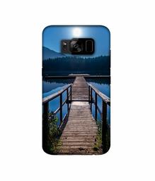 Amazon Brand - Solimo Designer Wooden Beach 3D Printed Hard Back Case Mobile Cover for Samsung Galaxy S8 Plus