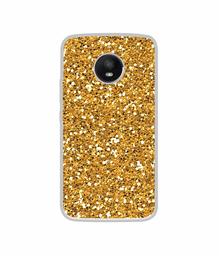 Amazon Brand - Solimo Designer Golden Sparkle UV Printed Soft Back Case Mobile Cover for Motorola Moto E4 Plus