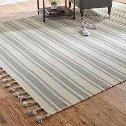 Amazon Brand – Stone & Beam Los Altos Striped Dhurrie Farmhouse Area Rug, 8' x 10' 6