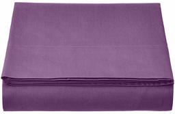 AmazonBasics 200 Thread Count Polycotton Flat Sheet 280x320+10cm - Plum