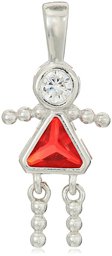 Sterling Silver AAA Cubic Zirconia Simulated Birthstone Babies Girl Charm, July