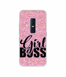 Amazon Brand - Solimo Designer Girl Boss On Pink Sparkle UV Printed Soft Back Case Mobile Cover for Vivo V17 Pro