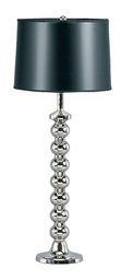 Pinzon Polished Nickel Orb Table Lamp with Black Shade