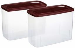 Amazon Brand - Solimo Set of 2 Storage Container (3.4L), Brown